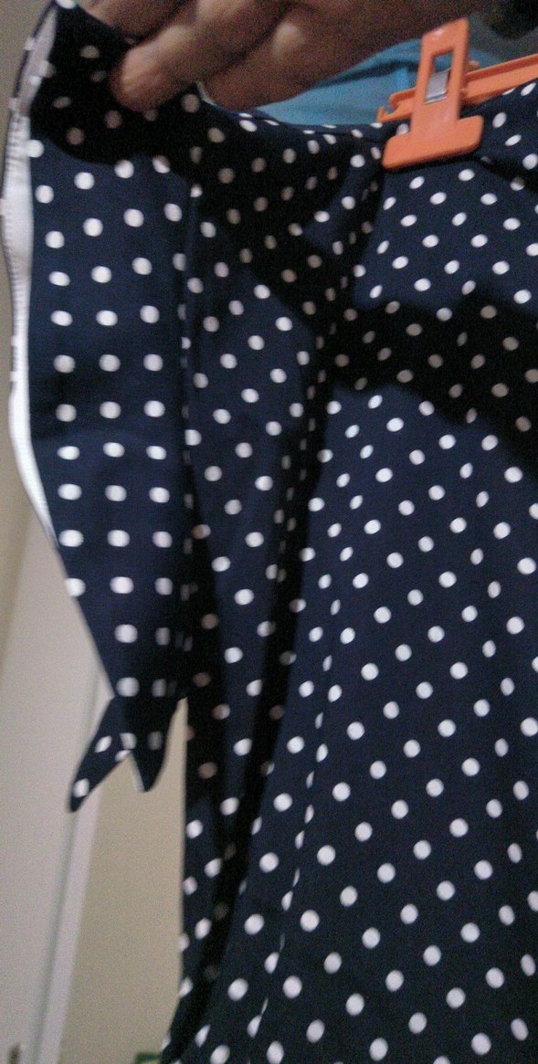 Puantiye Desenli Beyaz Kuşaklı bayan Elbisesi - Görsel 5