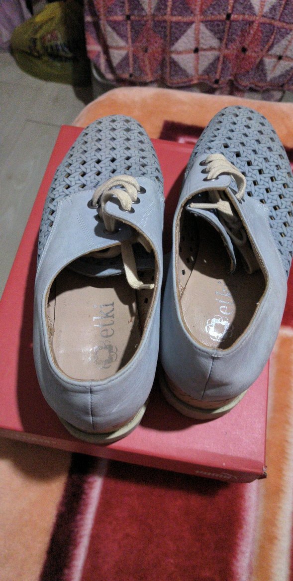 Mavi Dolgu Topuklu Bağcıklı Kadın Spor Ayakkabı - Görsel 2