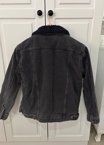 Düğmeli Gri Kadın Kot Ceket - Görsel 2