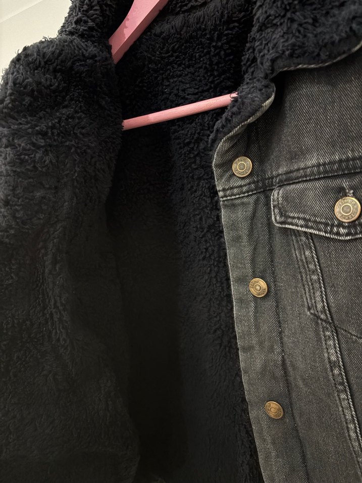 Düğmeli Gri Kadın Kot Ceket - Görsel 4