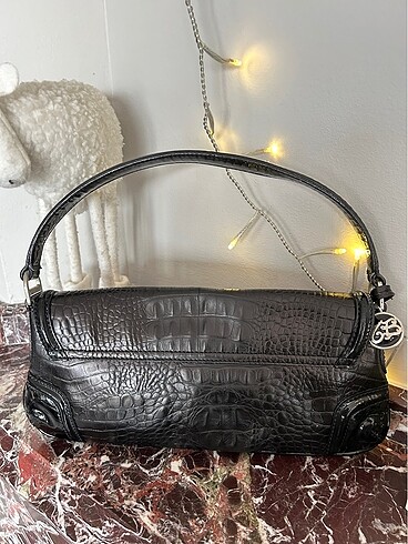 Tosca Blu Vintage Kroko Desen Baget Çanta