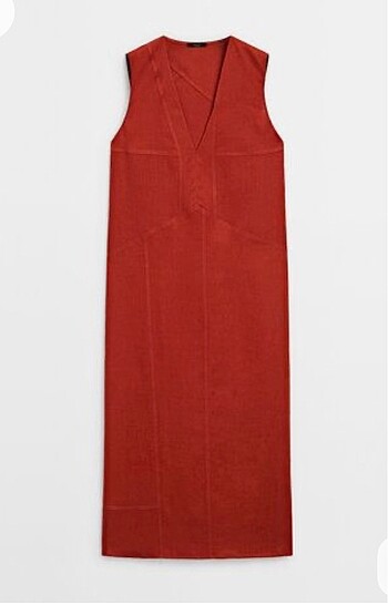 Massimo Dutti Massimu Dutty Keten Elbise