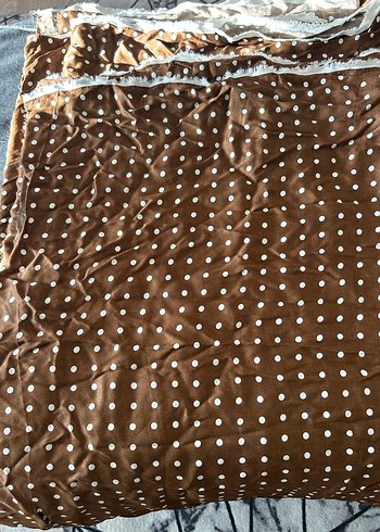 Kahverengi Puantiyeli Parlak kumaş - Görsel 4