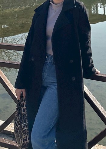 Kadın Denim Midi Kaban - Görsel 3