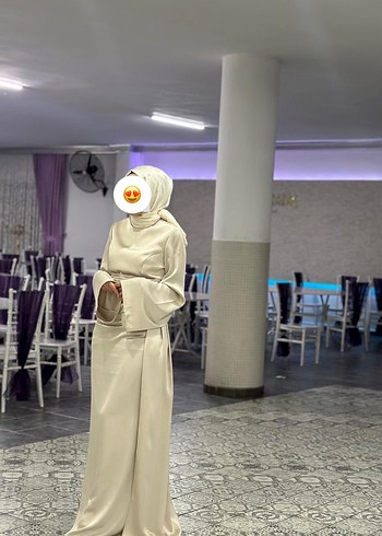 Beyaz Drapeli Uzun Kollu Nişan Elbisesi - Görsel 2