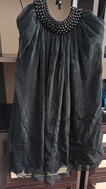 38 Beden siyah Renk Şifon siyah elbise 