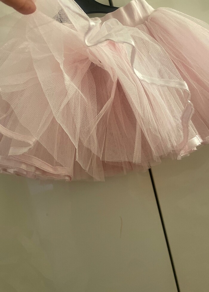 Bale kostümü tütü tül etek, pamuklu sırt çapraz minikol badi bod - Görsel 3