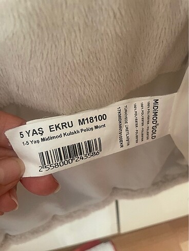 5 yaş kız çocuk şişme peluş mont kaban - Görsel 4