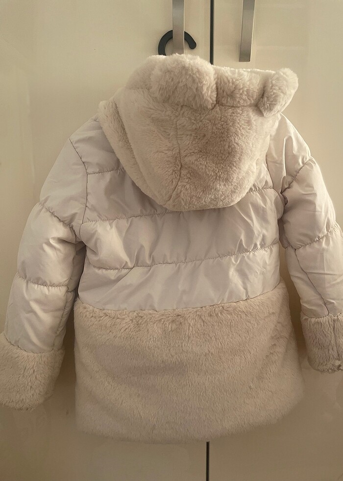 5 yaş kız çocuk şişme peluş mont kaban - Görsel 2