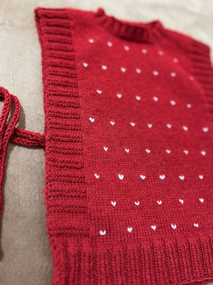 Kız Çocuk Kırmızı Örgü Yelek - Görsel 2
