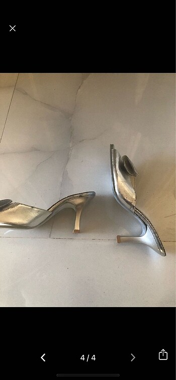 36 Beden gri Renk Gümüş terlik