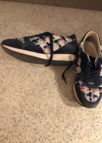 Desenli Kadın Spor Ayakkabı Velcro Detaylı - Görsel 3