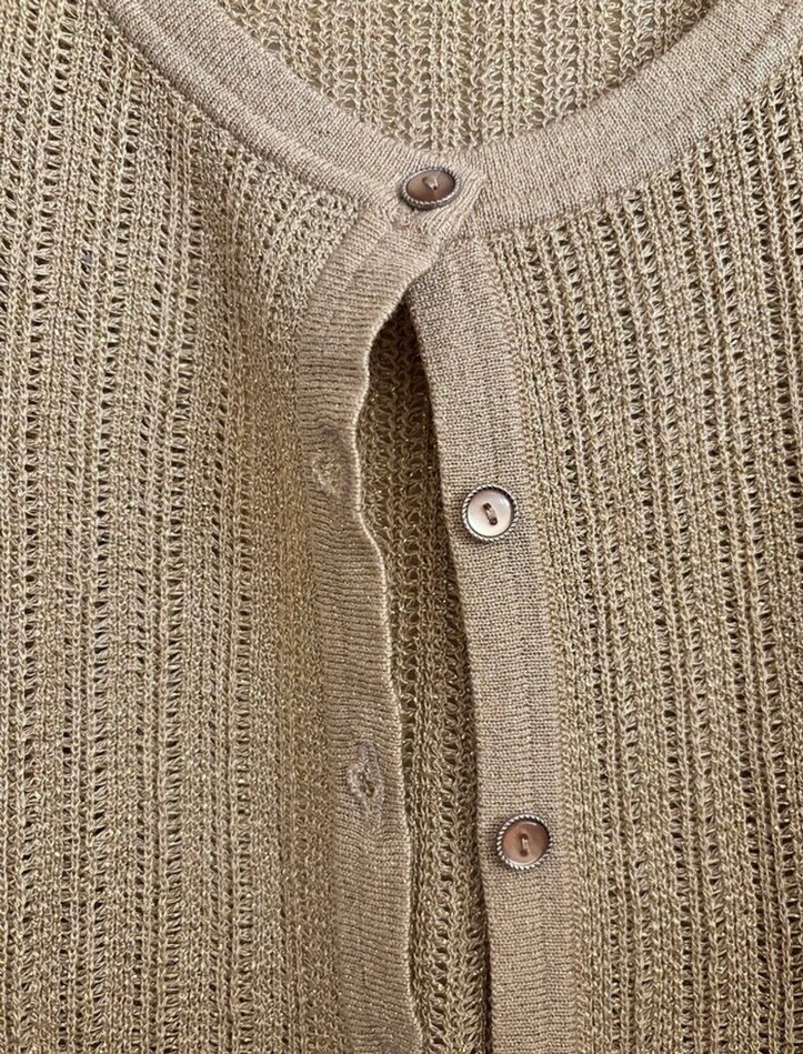 Bej simli Kadın Hırka - Görsel 4