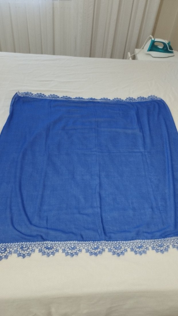 Dantel Detaylı Kırmızı Kadın Şal - Görsel 4