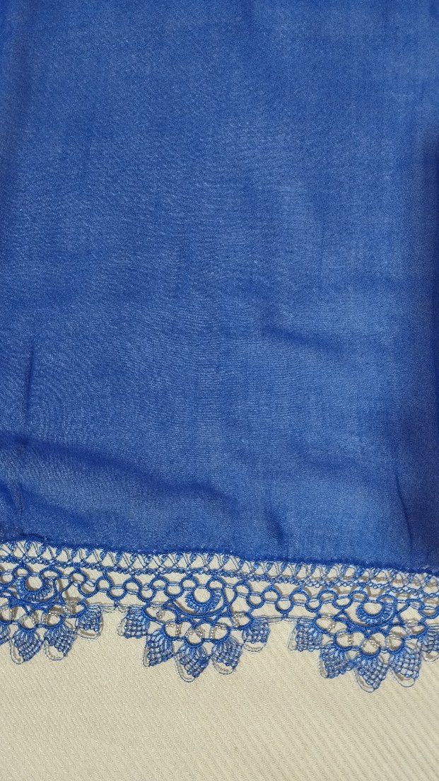 Dantel Detaylı Kırmızı Kadın Şal - Görsel 3