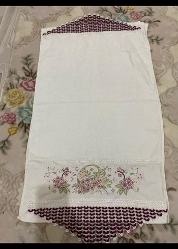 Nakışlı Beyaz Havlu - Görsel 7