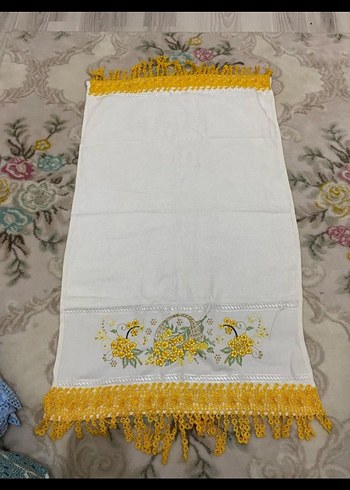 Nakışlı Beyaz Havlu - Görsel 4