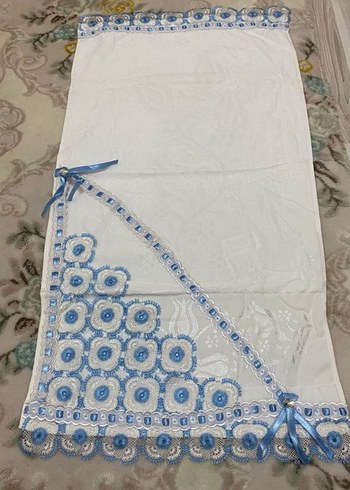 Nakışlı Beyaz Havlu - Görsel 9