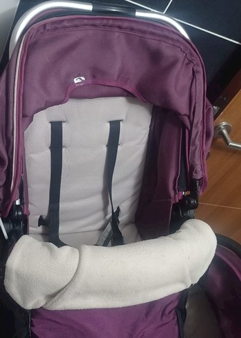 Mor ve gri bebek arabası - Görsel 3