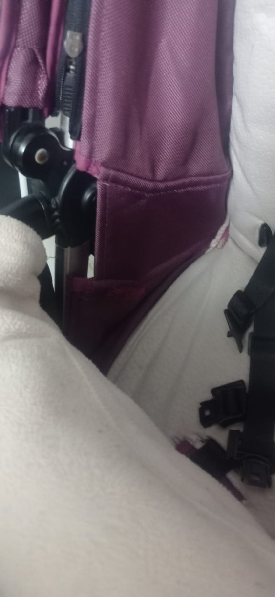 Mor ve gri bebek arabası - Görsel 4