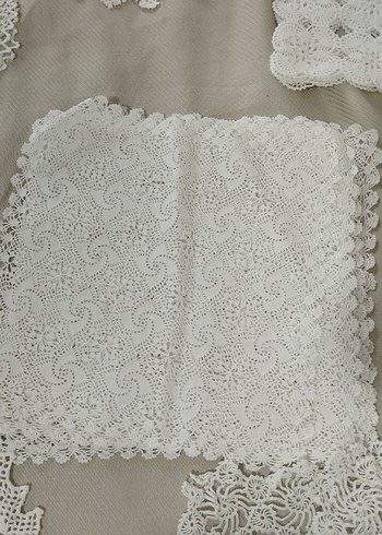 Bohem Tarzı El Yapımı Beyaz Dantel Örtüler - Görsel 5