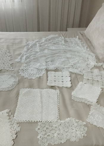 Bohem Tarzı El Yapımı Beyaz Dantel Örtüler
