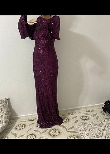 40 Beden bordo Renk Abiye
