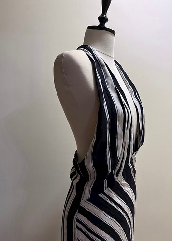 Zara Zebra Desenli Uzun Drapeli Kadın Elbise