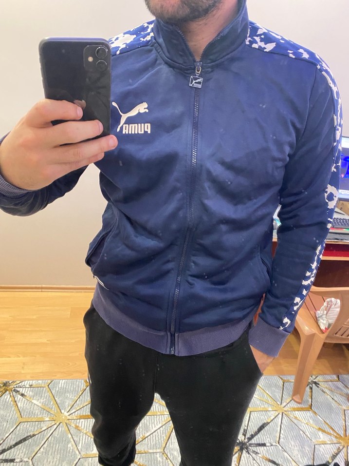 Puma koyu mavi Erkek Sweatshirt - Görsel 4