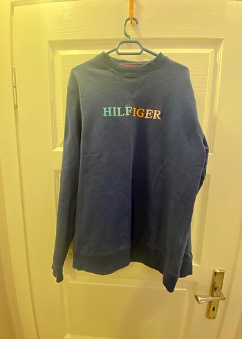 Renkli Nakışlı Mavi Erkek Sweatshirt Tommy hilfiger - Görsel 2