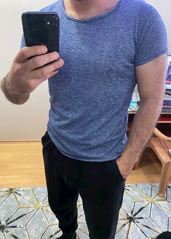 Gri Mavi Keten ltb tişört - Görsel 2