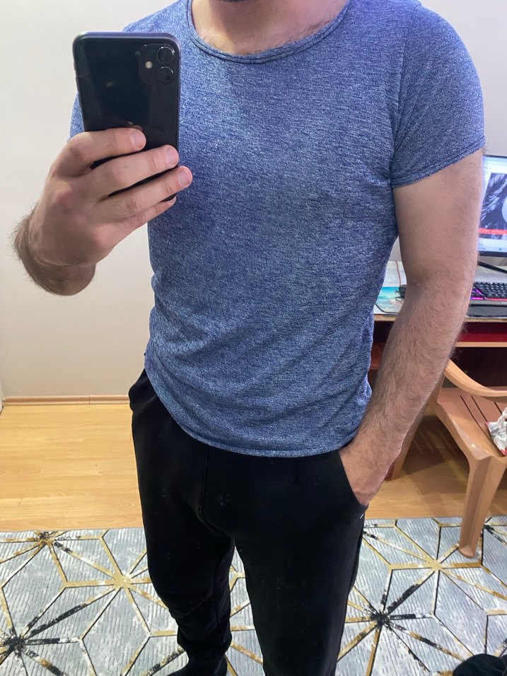 Gri Mavi Keten ltb tişört - Görsel 2