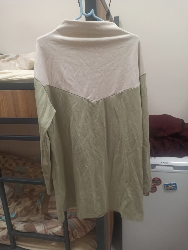 Bej ve Pastel  Bluz,  Uzun Kollu, Bohem sadece kırışık - Görsel 2