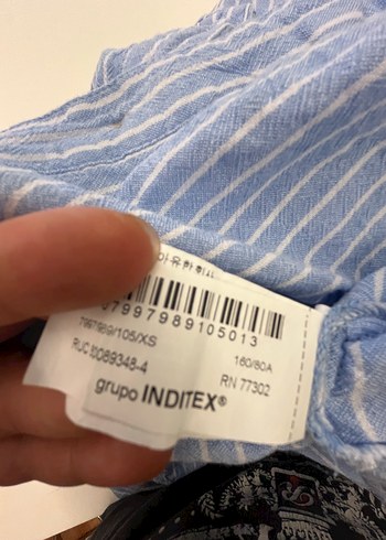 Zara Mavi Çizgili Oversize Gömlek - Görsel 4