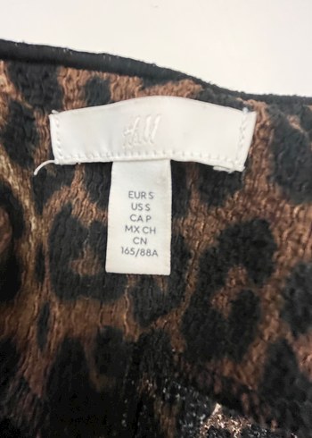 H&M Leopar Desenli Tekstüre Jarse Yelek - Görsel 3