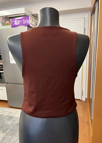 Quzu Kahverengi Crop Atlet - Görsel 2