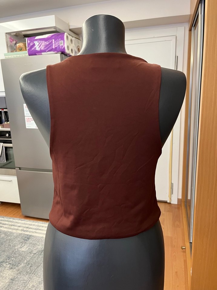 Quzu Kahverengi Crop Atlet - Görsel 2