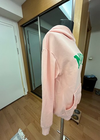 Mavi Baskılı Kapüşonlu Pembe Sweatshirt - Görsel 3