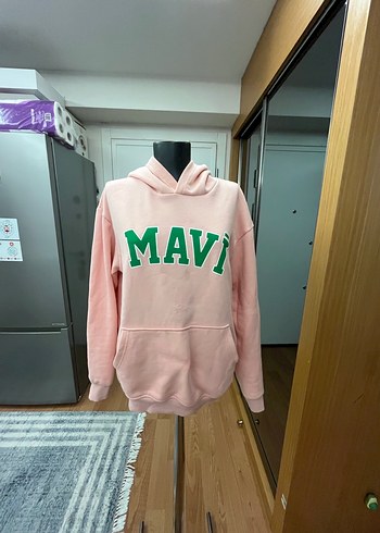 Mavi Baskılı Kapüşonlu Pembe Sweatshirt - Görsel 2