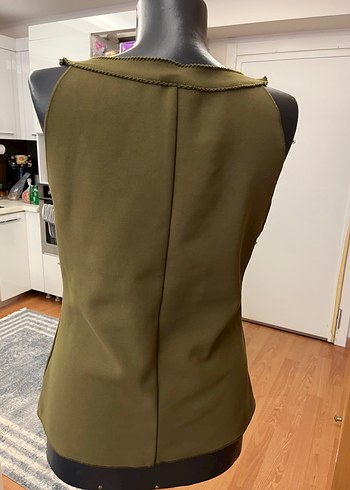 H&M Düğme Detaylı Haki Bluz - Görsel 2