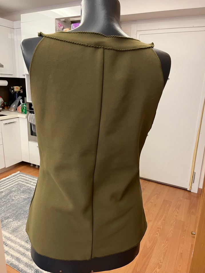 H&M Düğme Detaylı Haki Bluz - Görsel 2