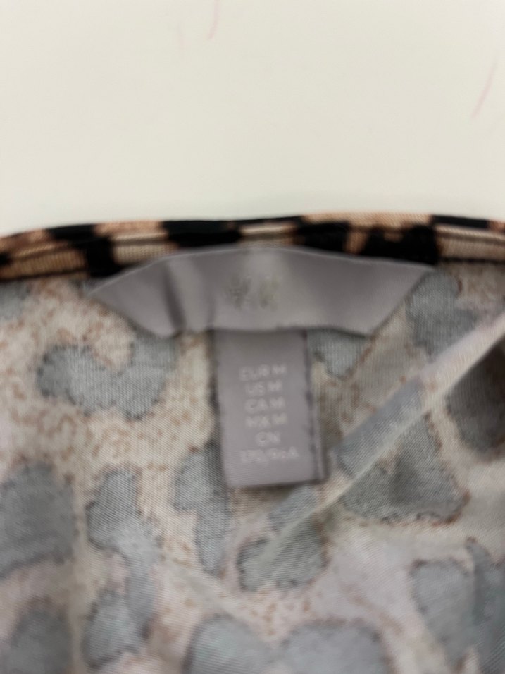 H&M Leopar Desenli Drapeli Kadın Bluz - Görsel 4
