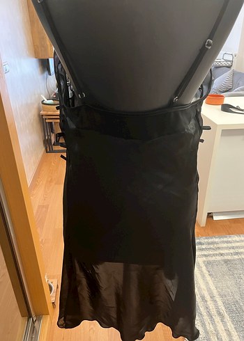 Siyah Saten Gecelik - Görsel 3