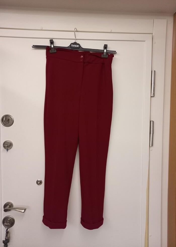 Beli lastikli paça katlı pantolon  - Görsel 2