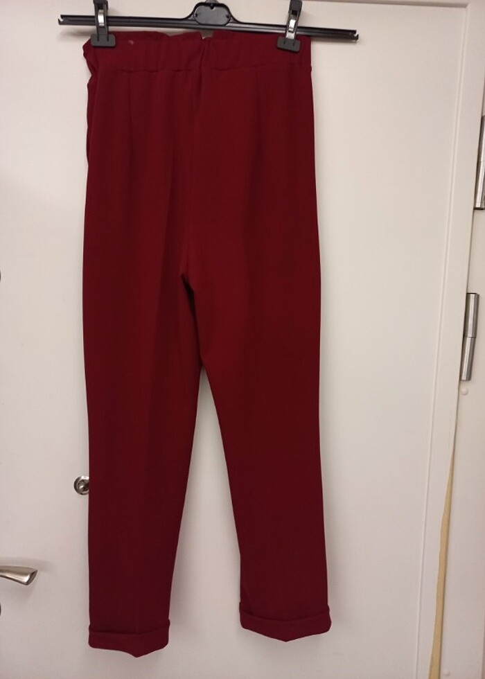 Beli lastikli paça katlı pantolon  - Görsel 5