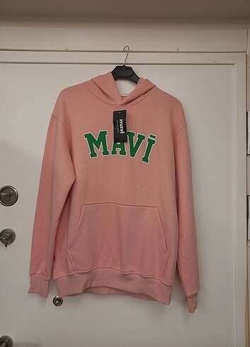 l Beden Somon Rengi Kapüşonlu Sweatshirt 