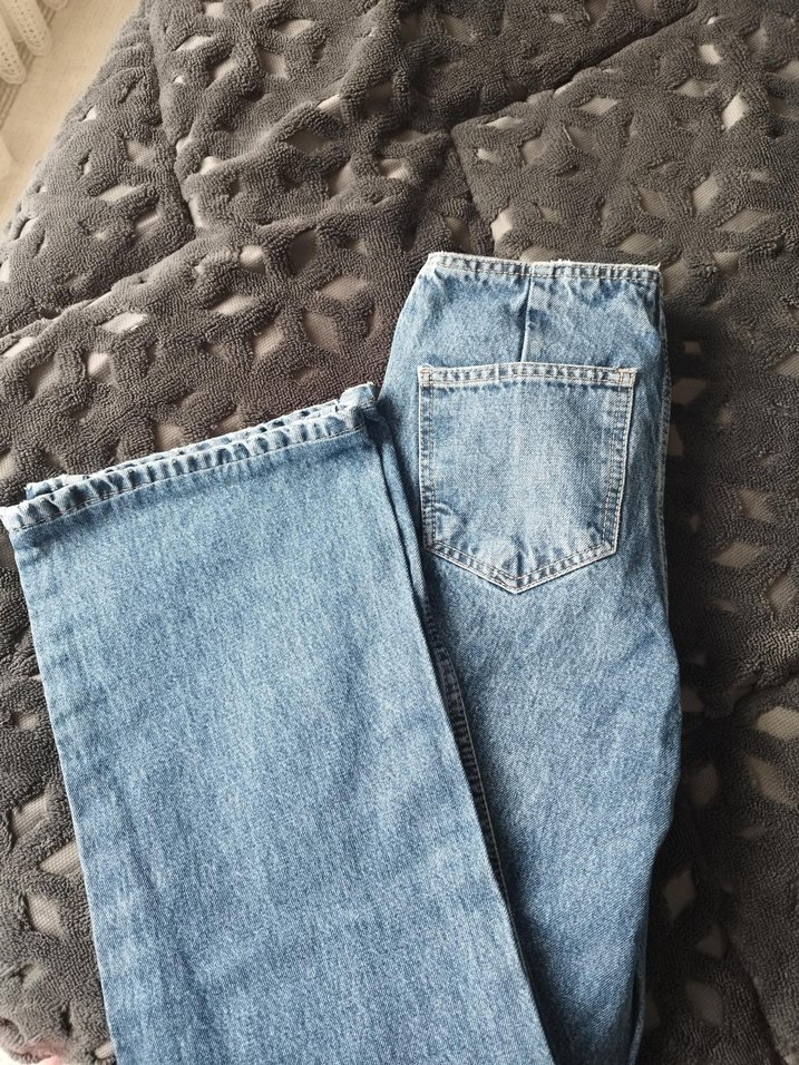 Kadın Mavi Bol Kesim Midi Kot Pantolon - Görsel 2