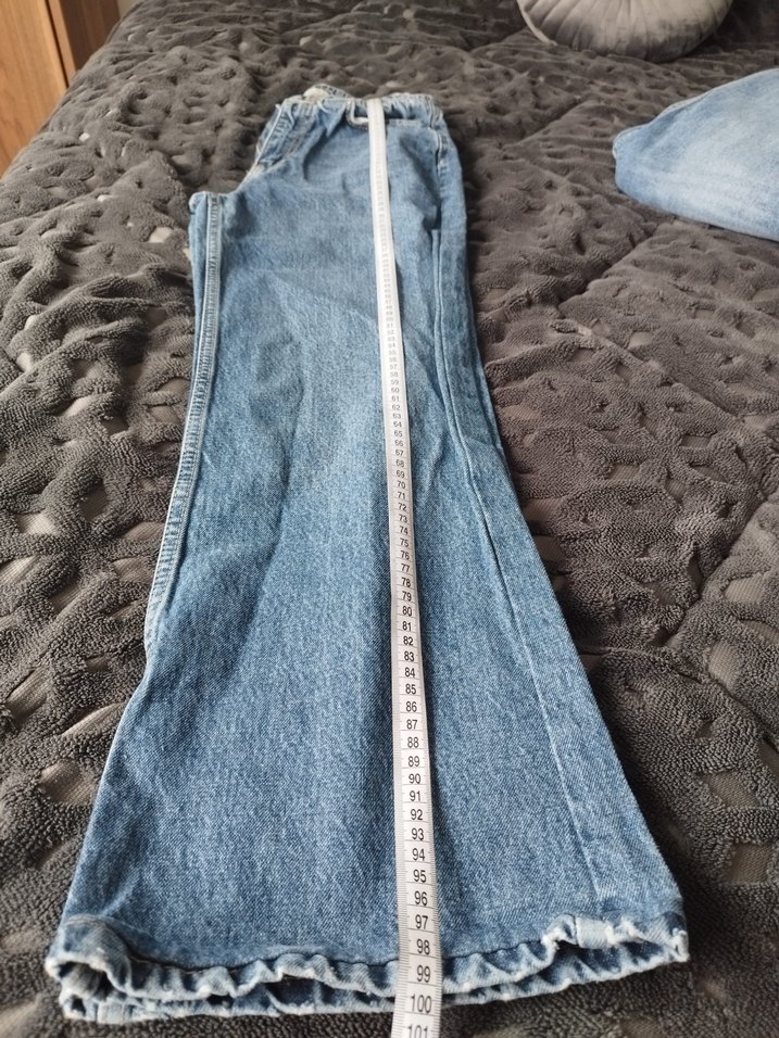 Kadın Mavi Bol Kesim Midi Kot Pantolon - Görsel 3