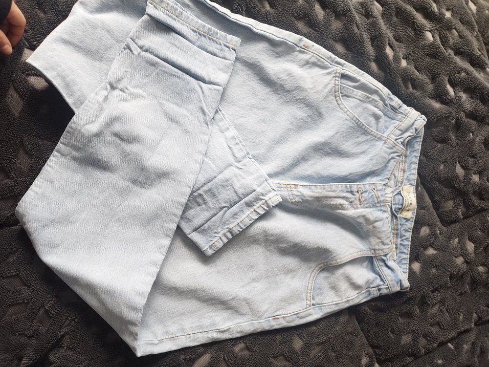 Gri Midi Boy Rahat Kesim Kadın Denim Pantolon - Görsel 5