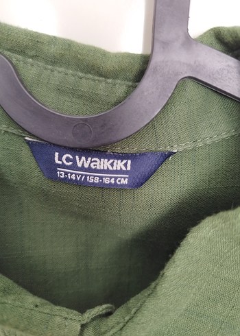 Erkek Yeşil Keten Düğmeli Uzun Kollu Gömlek - Görsel 2